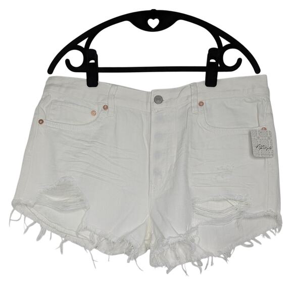 We The Free Pants - Free People White Distressed Cutoff Shorts We The Free Loving Good Vibrations